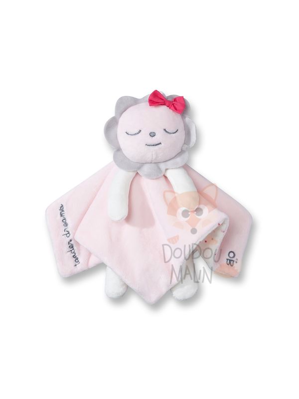 Obaïbi baby comforter pink lion tender dreams 